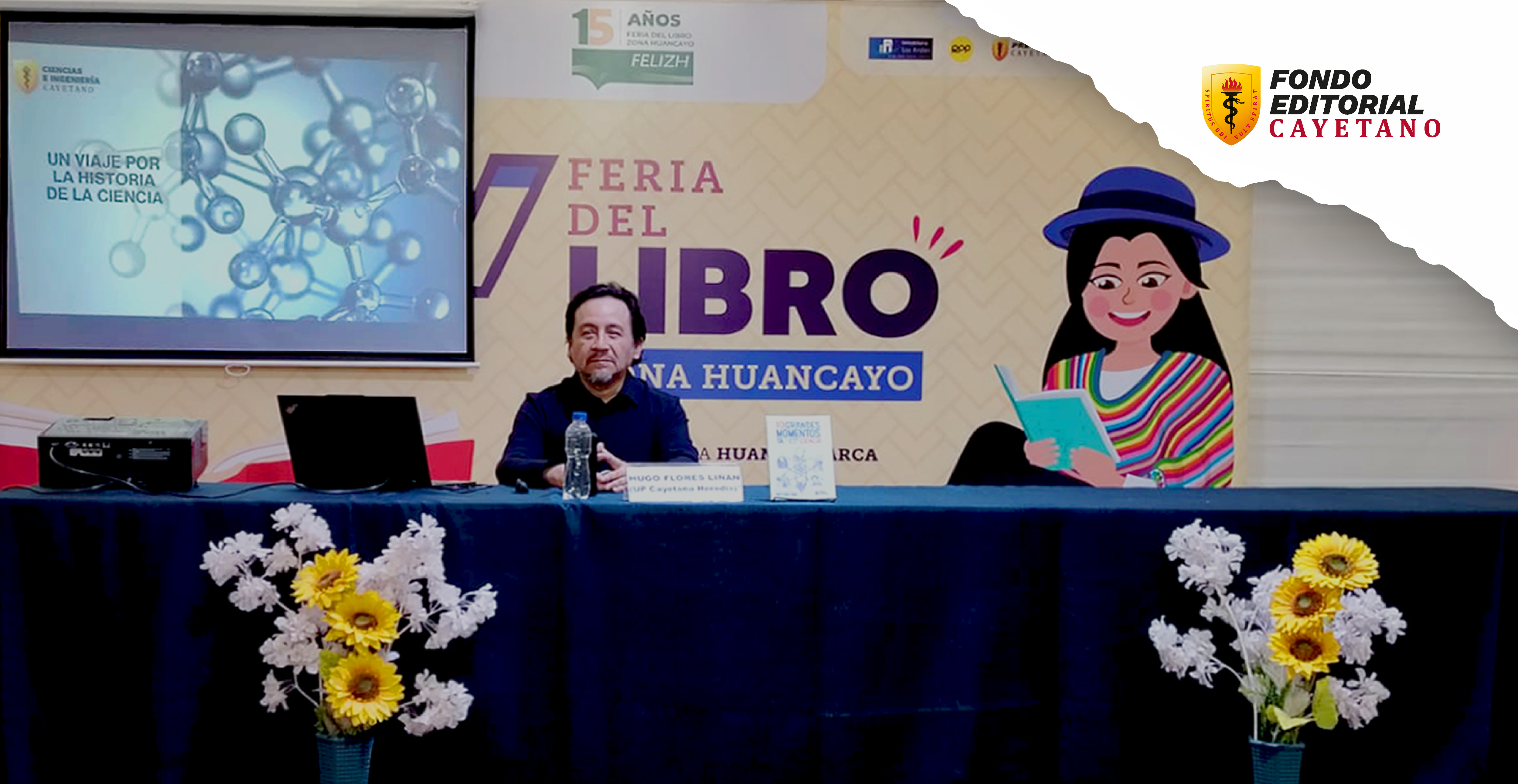 Mag. Hugo Flores presenta en Huancayo el libro 10 grandes momentos de la historia de la ciencia